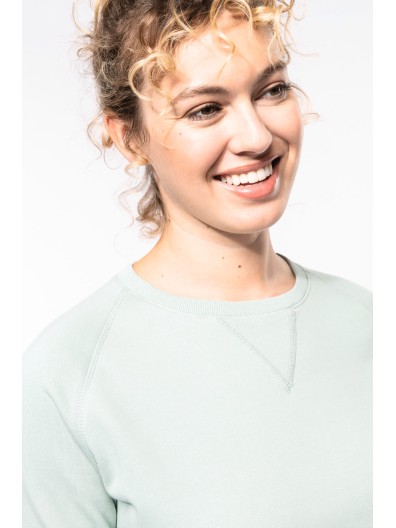 Sweatshirt BIO com decote redondo e mangas raglan - K481C