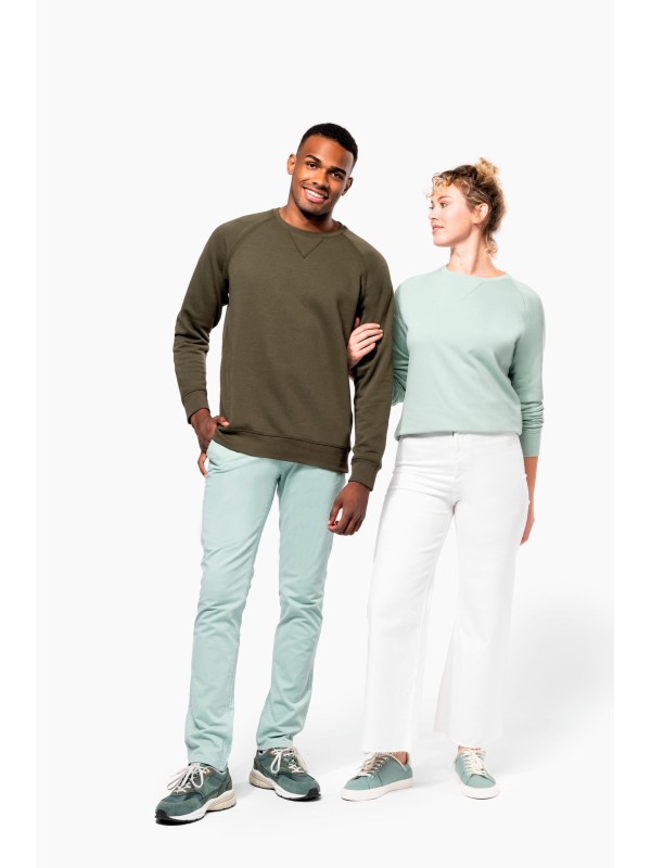 Sweatshirt BIO com decote redondo e mangas raglan - K481C