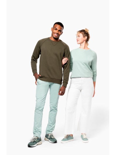 Sweatshirt BIO com decote redondo e mangas raglan - K481C