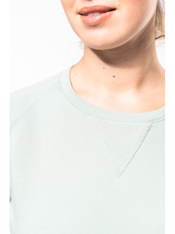 Sweatshirt BIO com decote redondo e mangas raglan - K481C
