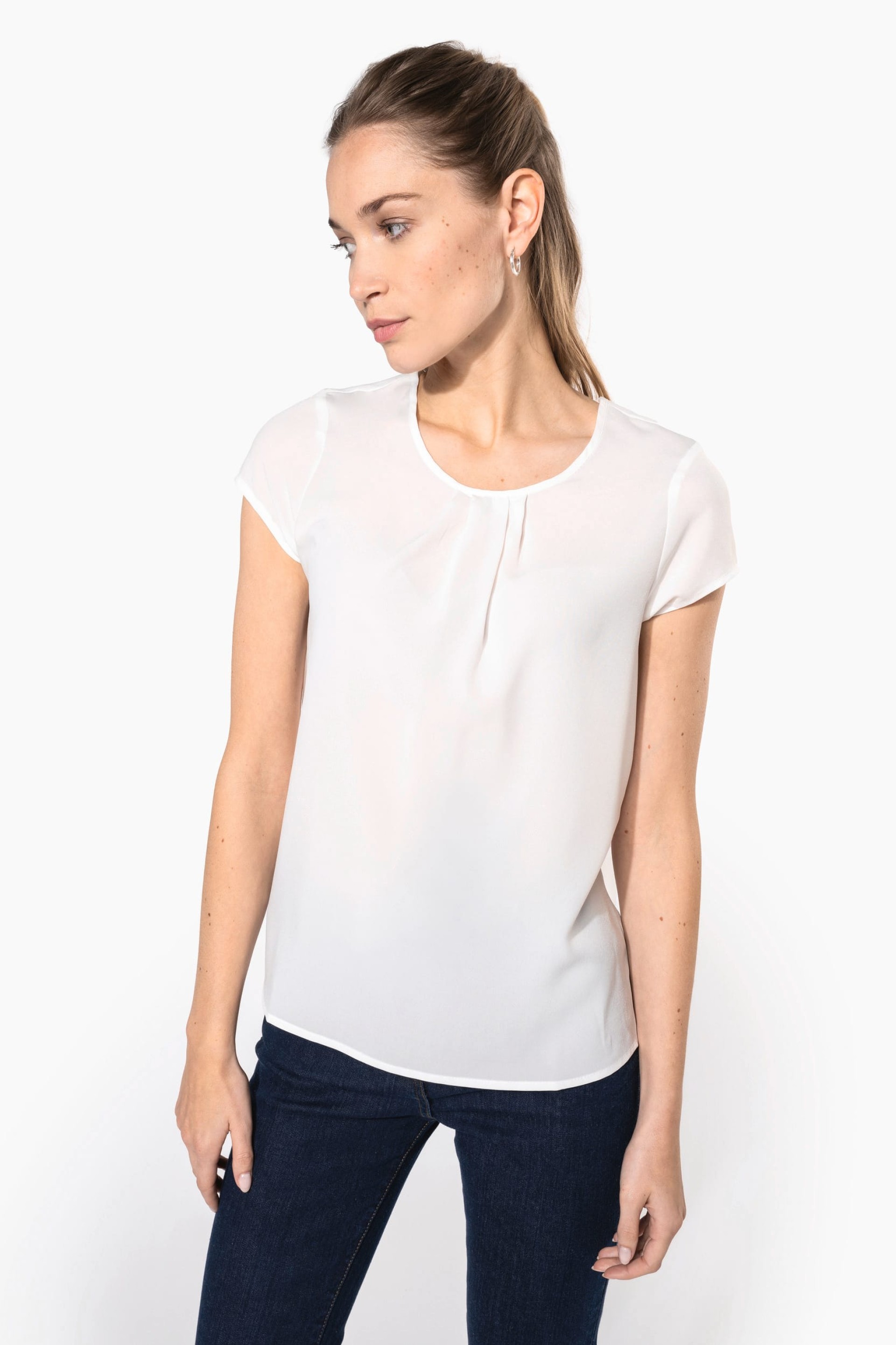 Blusa em crepe de manga curta - K5002