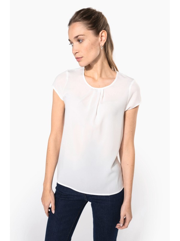 Blusa em crepe de manga curta - K5002