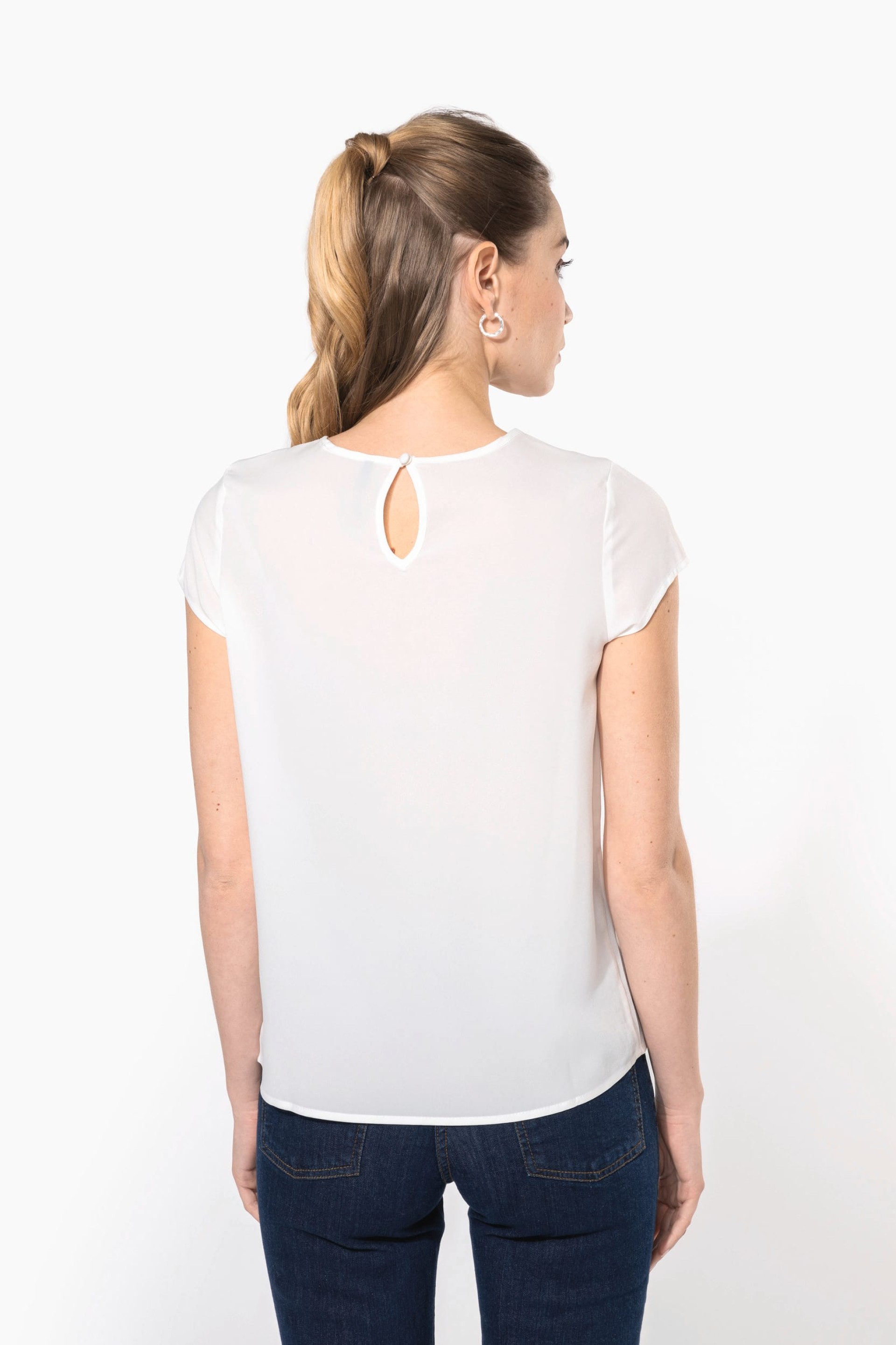 Blusa em crepe de manga curta - K5002