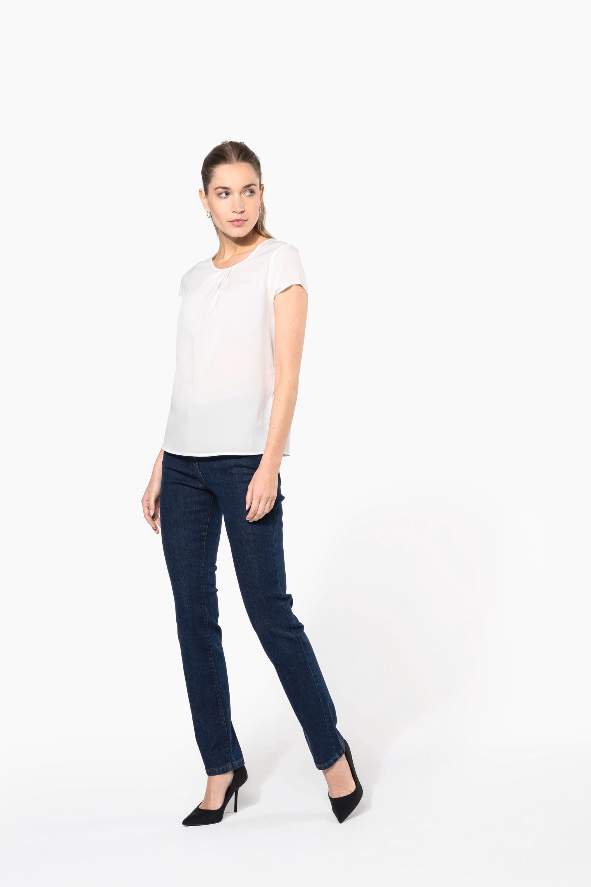 Blusa em crepe de manga curta - K5002