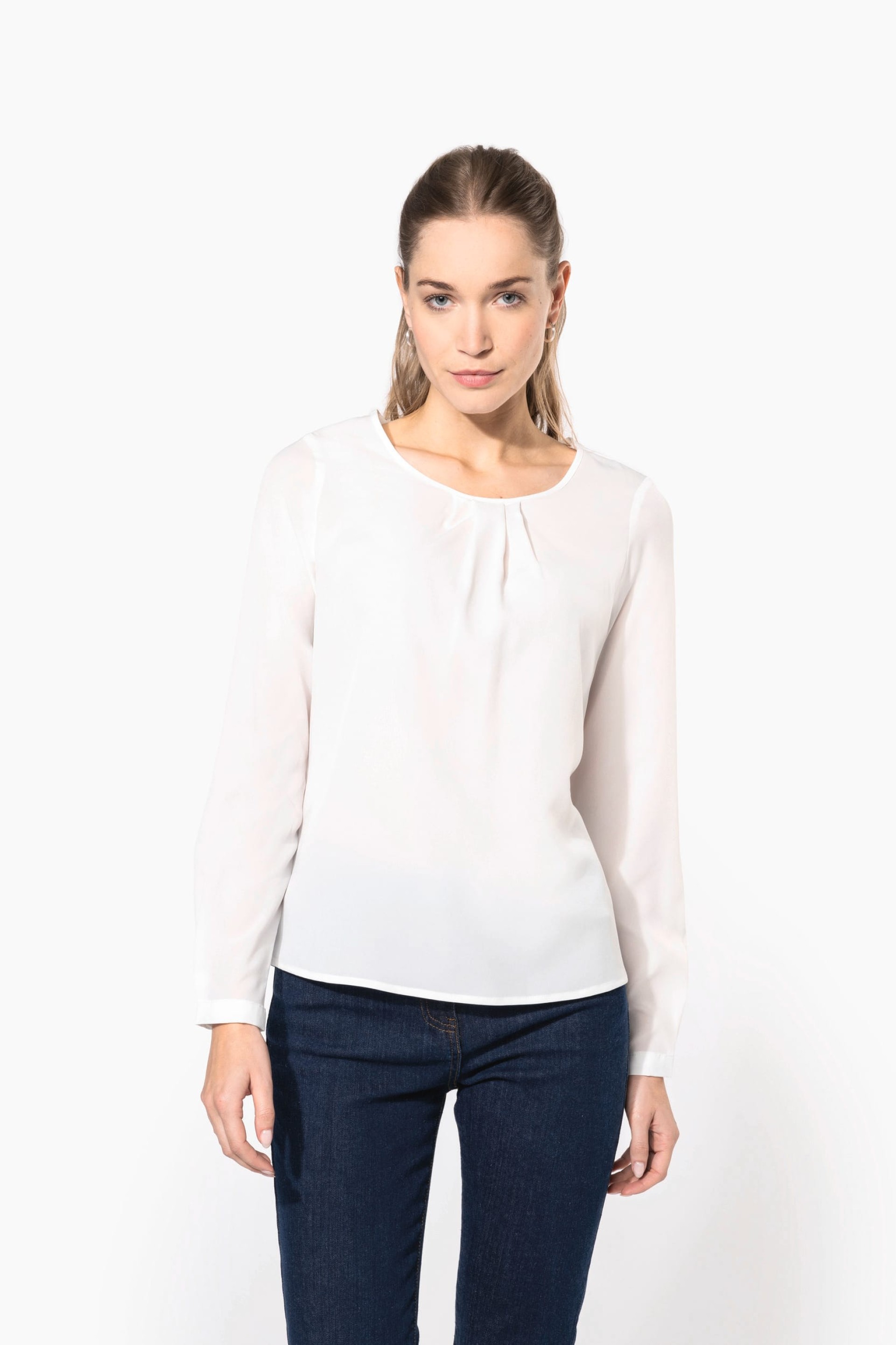 Blusa em crepe de manga comprida - K5003