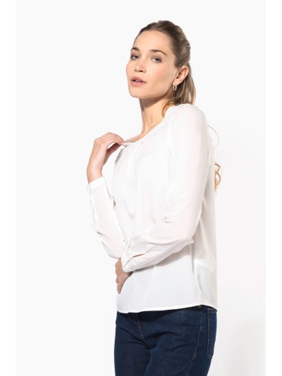 Blusa em crepe de manga comprida - K5003