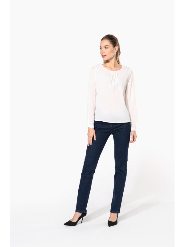 Blusa em crepe de manga comprida - K5003