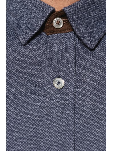 Polo em jacquard de manga comprida - K507