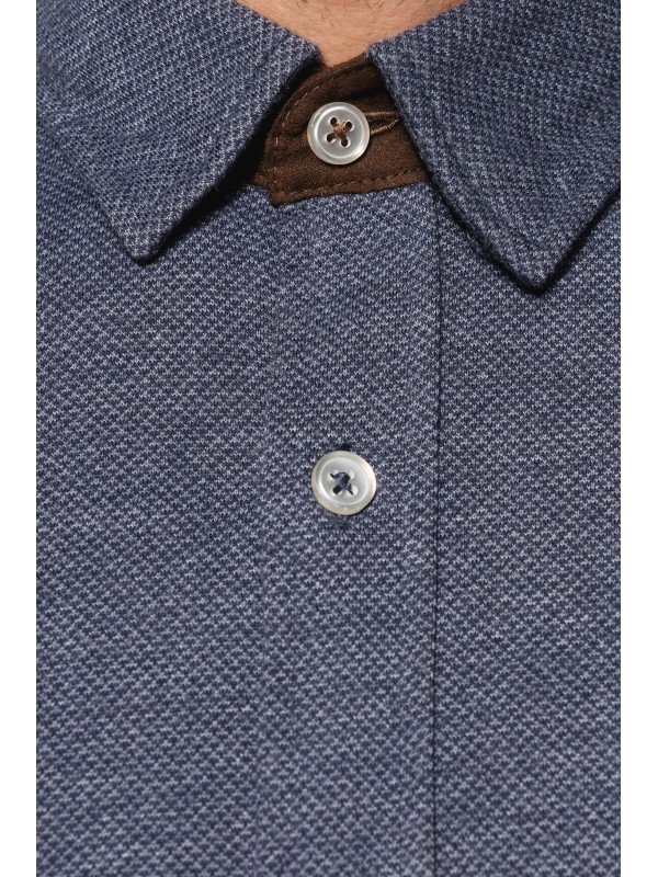 Polo em jacquard de manga comprida - K507