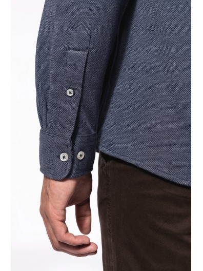 Polo em jacquard de manga comprida - K507