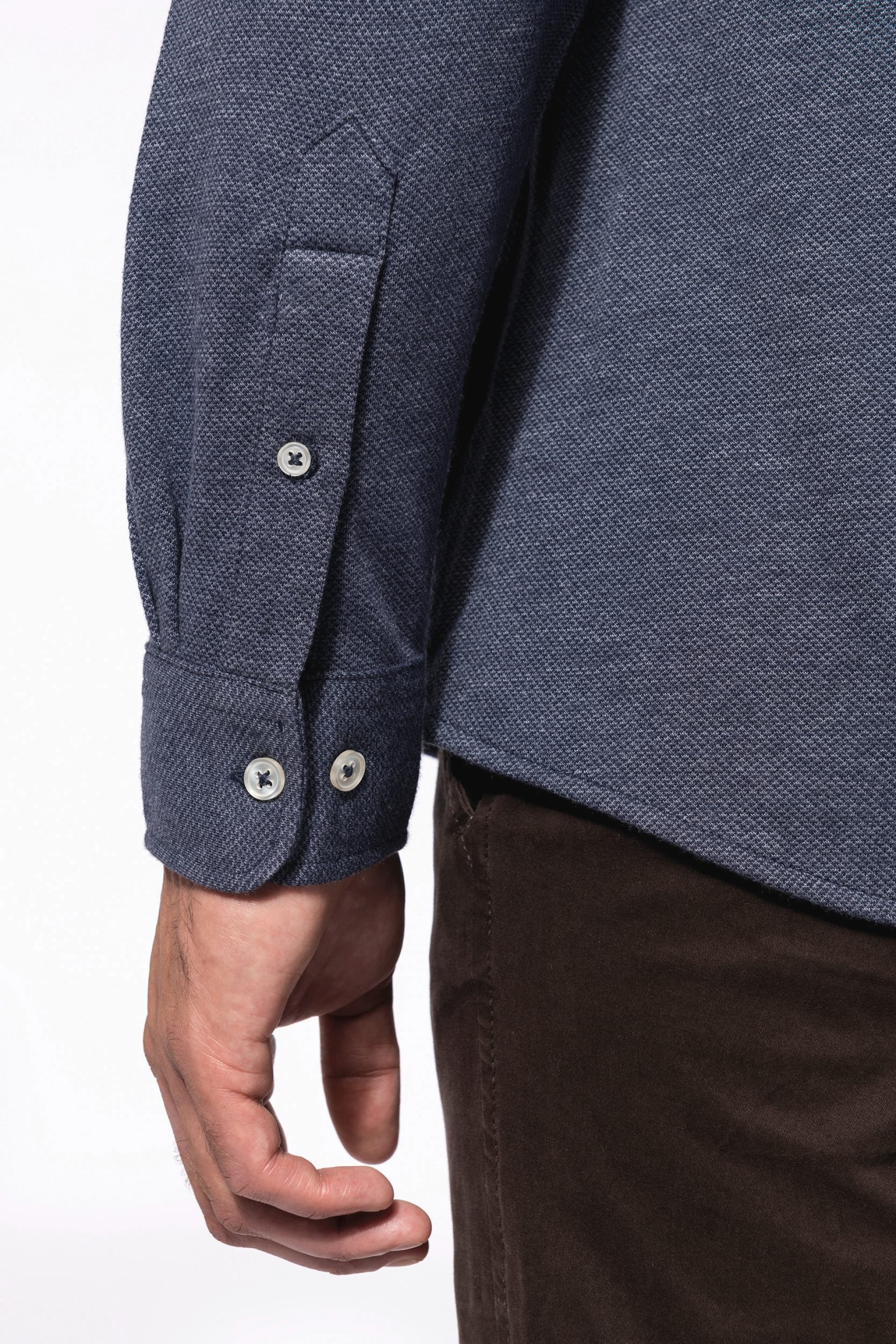 Polo em jacquard de manga comprida - K507