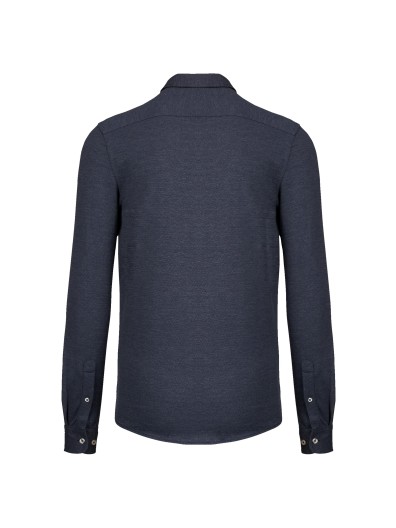 Polo em jacquard de manga comprida - K507