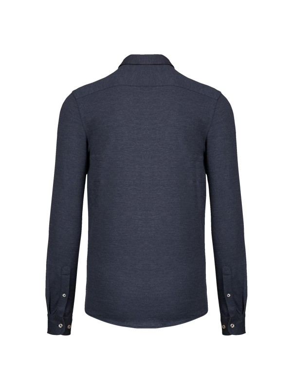 Polo em jacquard de manga comprida - K507