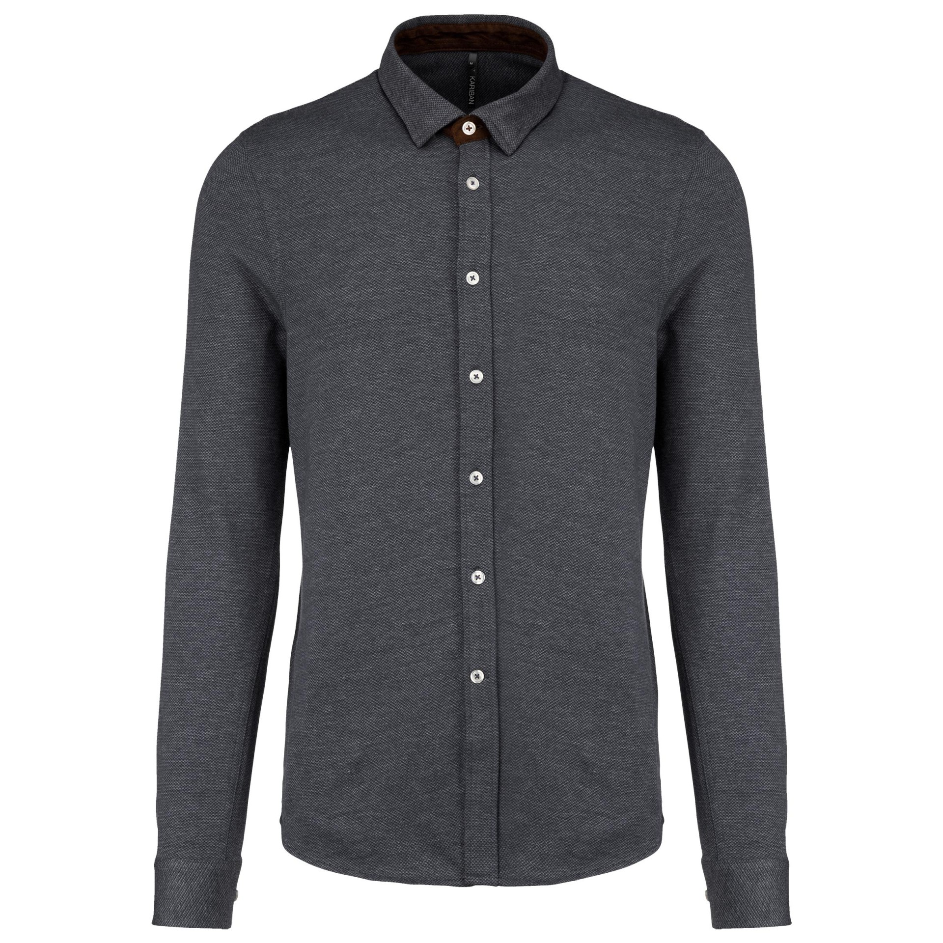 Polo em jacquard de manga comprida - K507