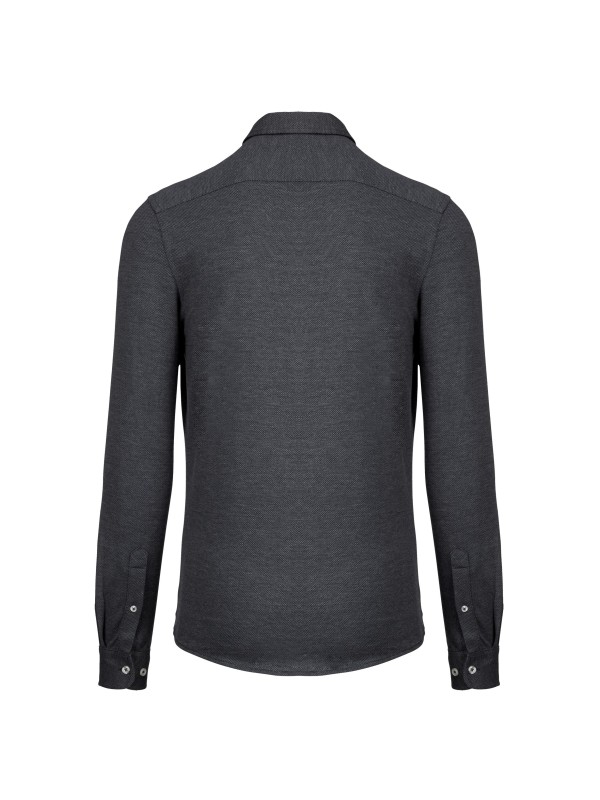 Polo em jacquard de manga comprida - K507