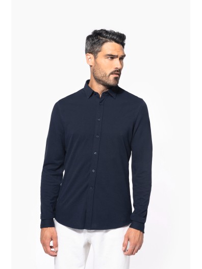 Polo em malha piqu� de manga comprida - K508