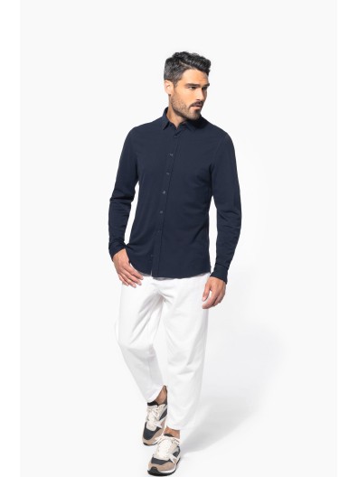 Polo em malha piqu� de manga comprida - K508