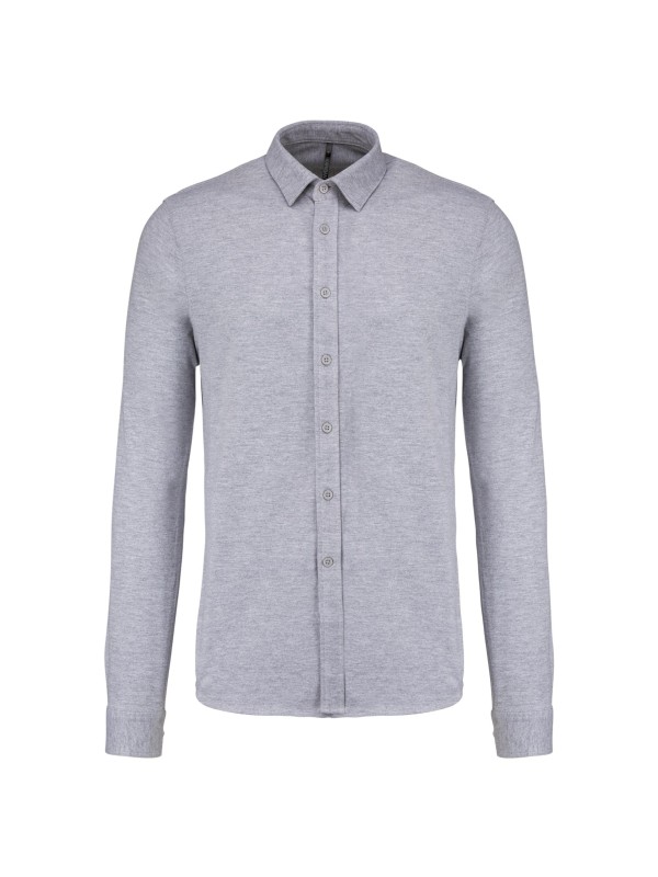 Polo em malha piqu� de manga comprida - K508