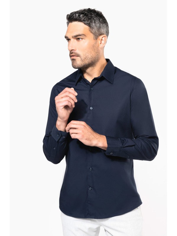 Camisa em popeline de manga comprida - K513C