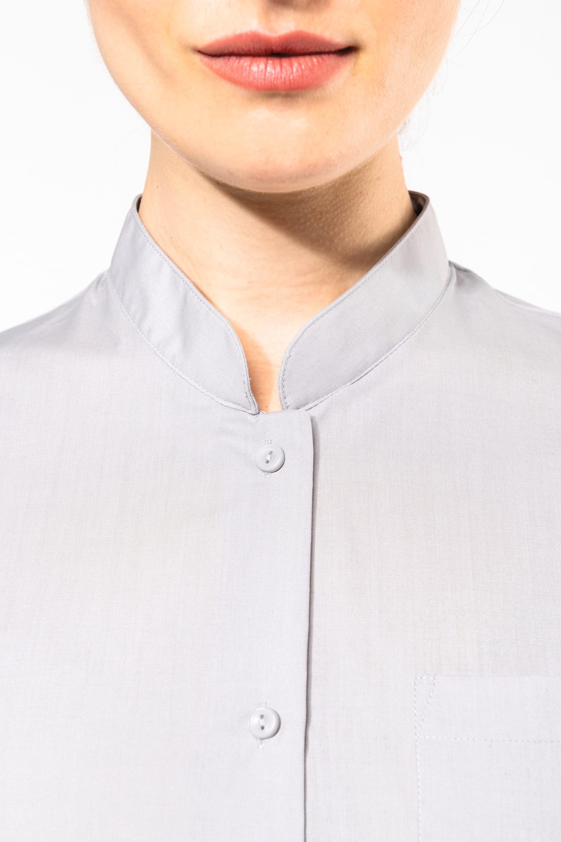 Camisa com gola à padre manga comprida - K514C