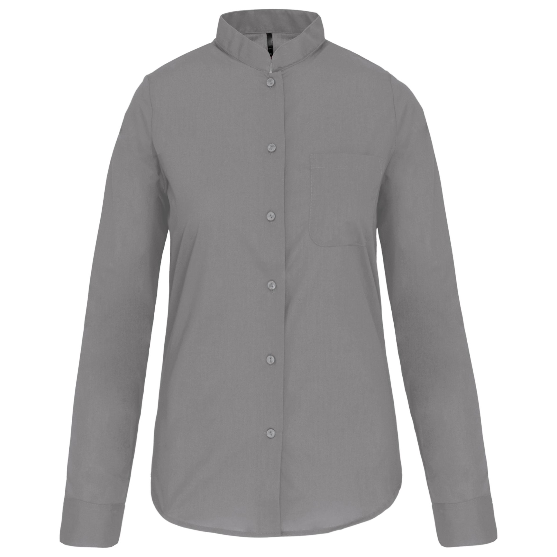 Camisa com gola à padre manga comprida - K514C