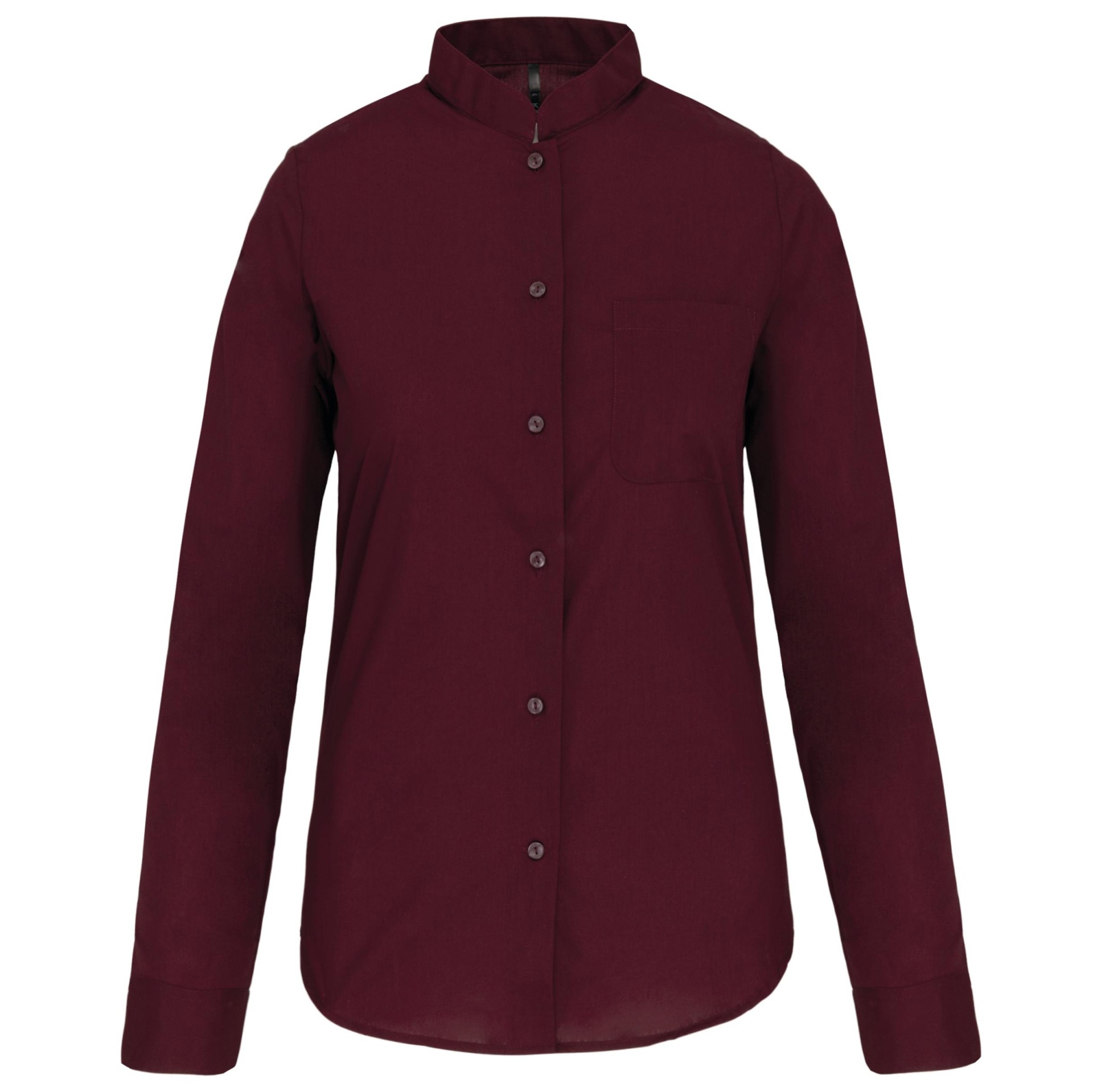 Camisa com gola à padre manga comprida - K514C