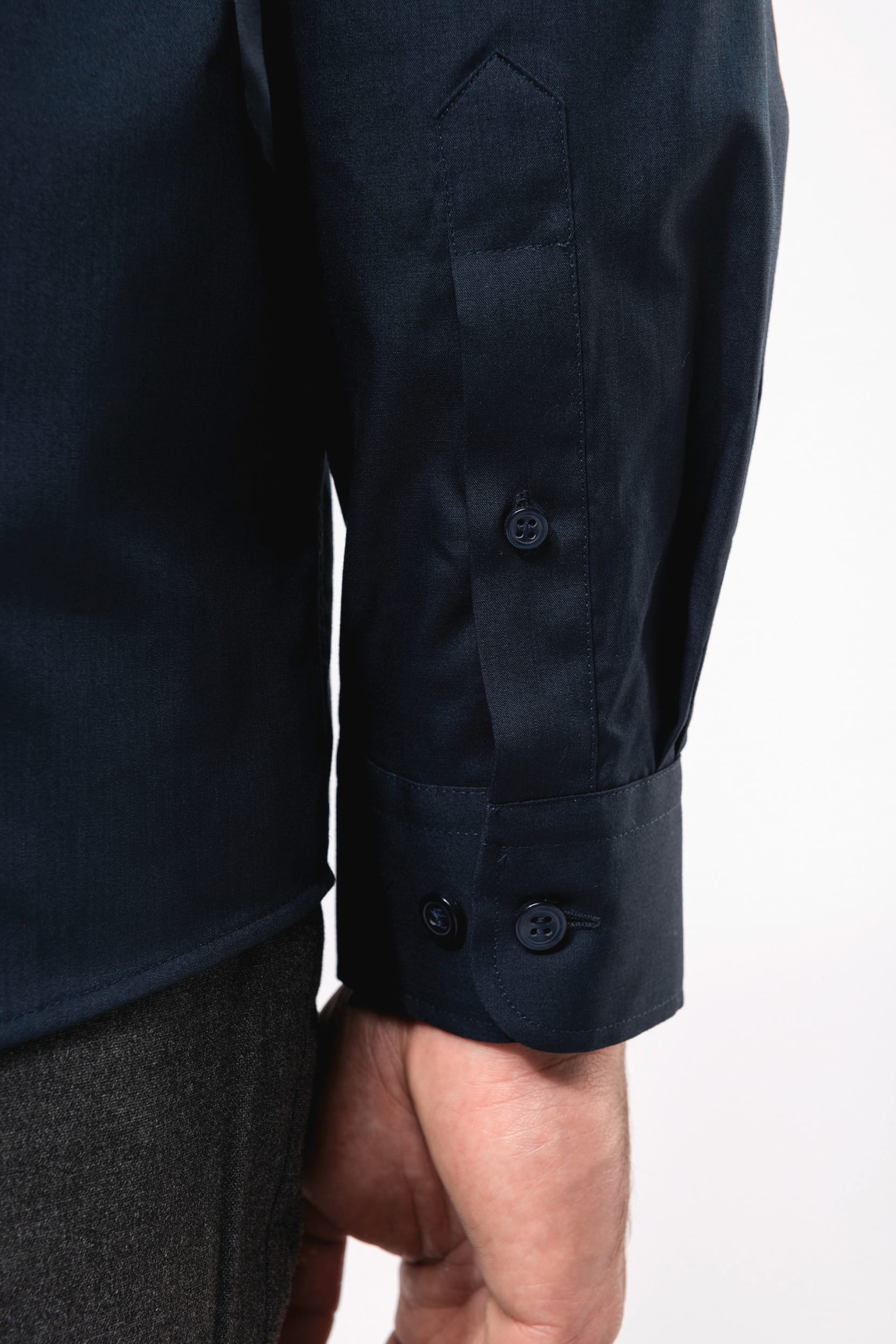 Camisa com gola à padre de manga comprida - K515C