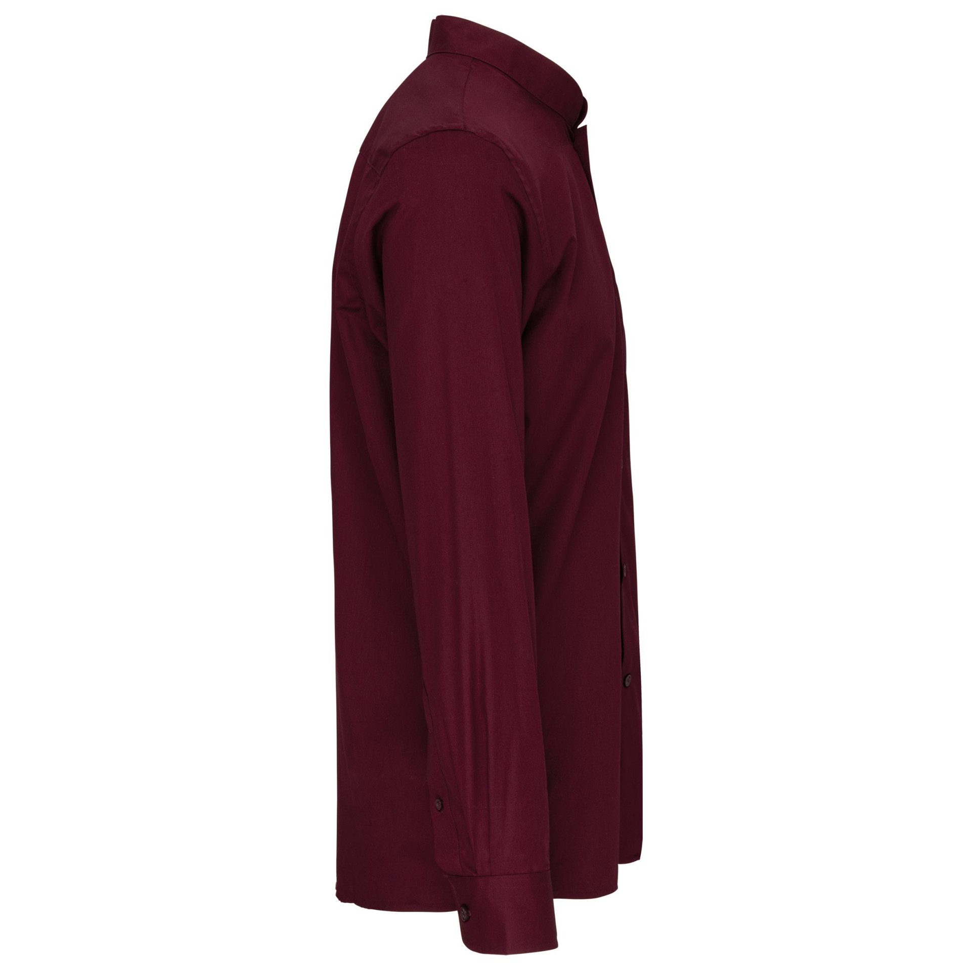 Camisa com gola à padre de manga comprida - K515C