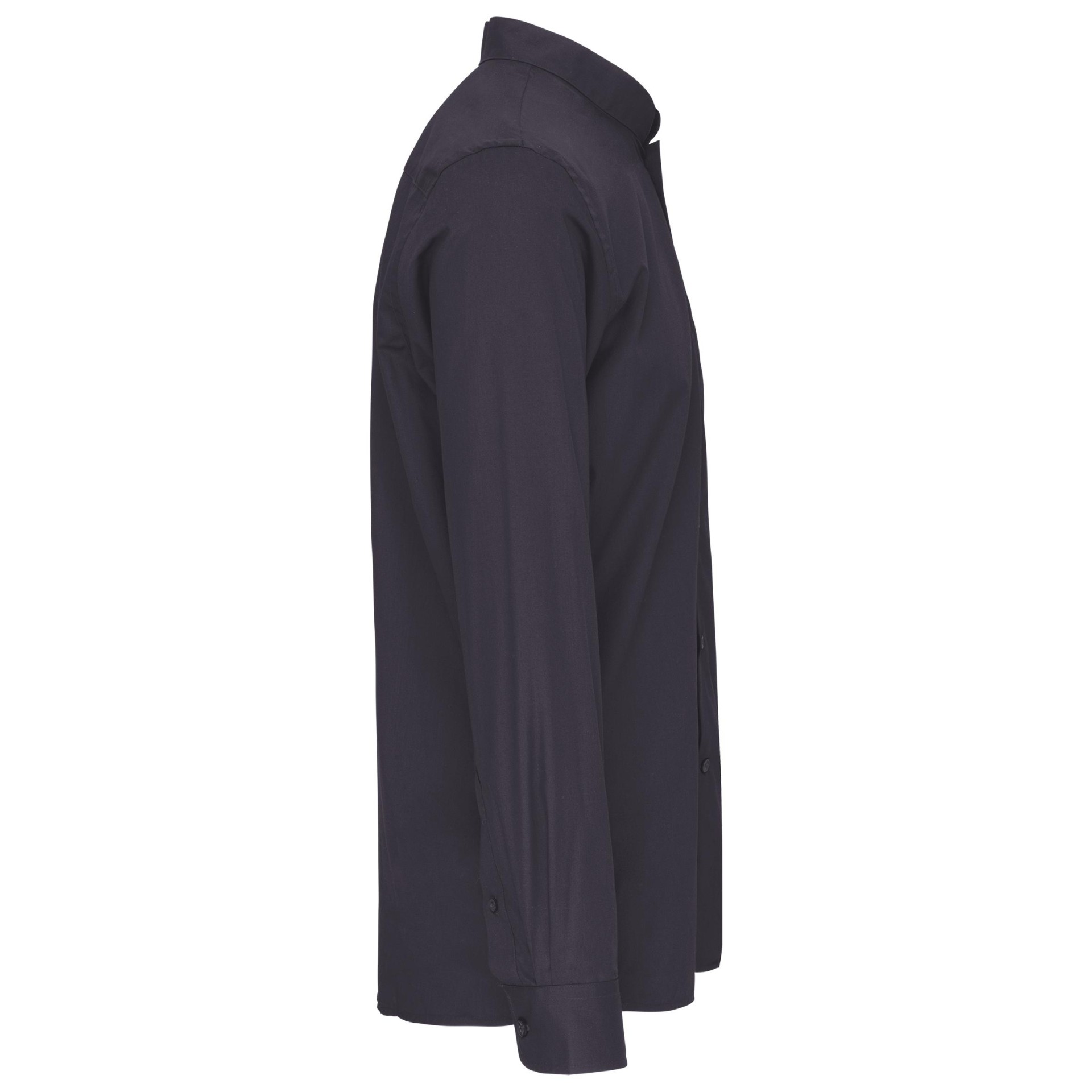 Camisa com gola à padre de manga comprida - K515C