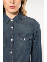 Camisa em ganga manga comprida - K518