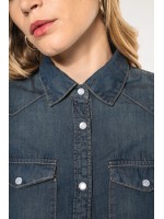 Camisa em ganga manga comprida - K518
