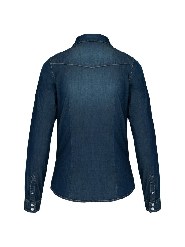 Camisa em ganga manga comprida - K518
