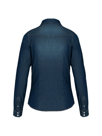 Camisa em ganga manga comprida - K518