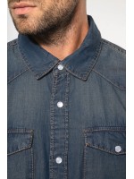Camisa em ganga de manga comprida - K519