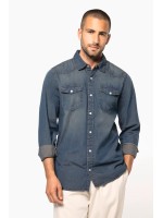 Camisa em ganga de manga comprida - K519