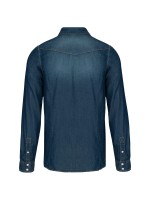 Camisa em ganga de manga comprida - K519