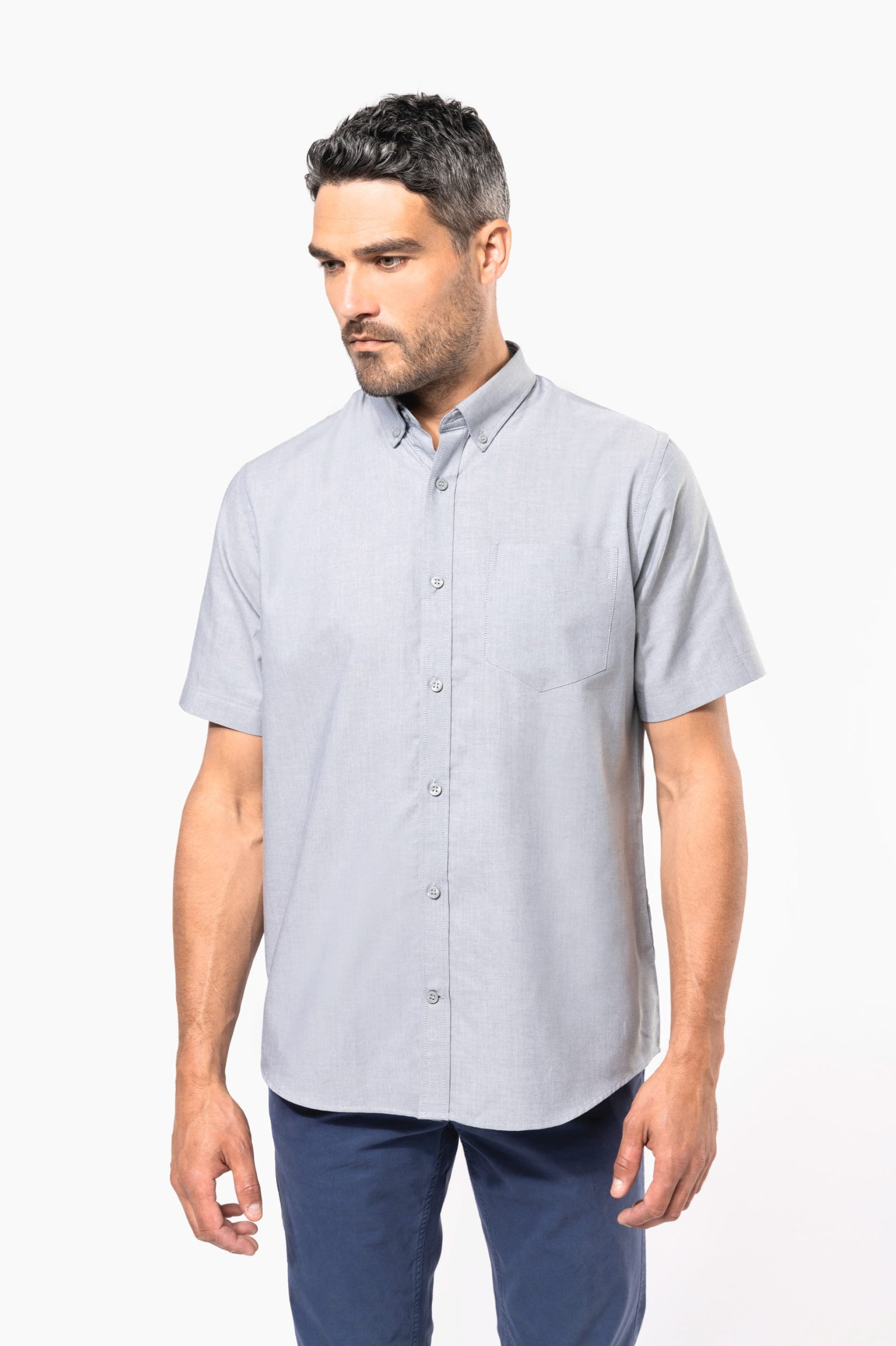 Camisa manga curta em Oxford de tratamento fácil - K535C