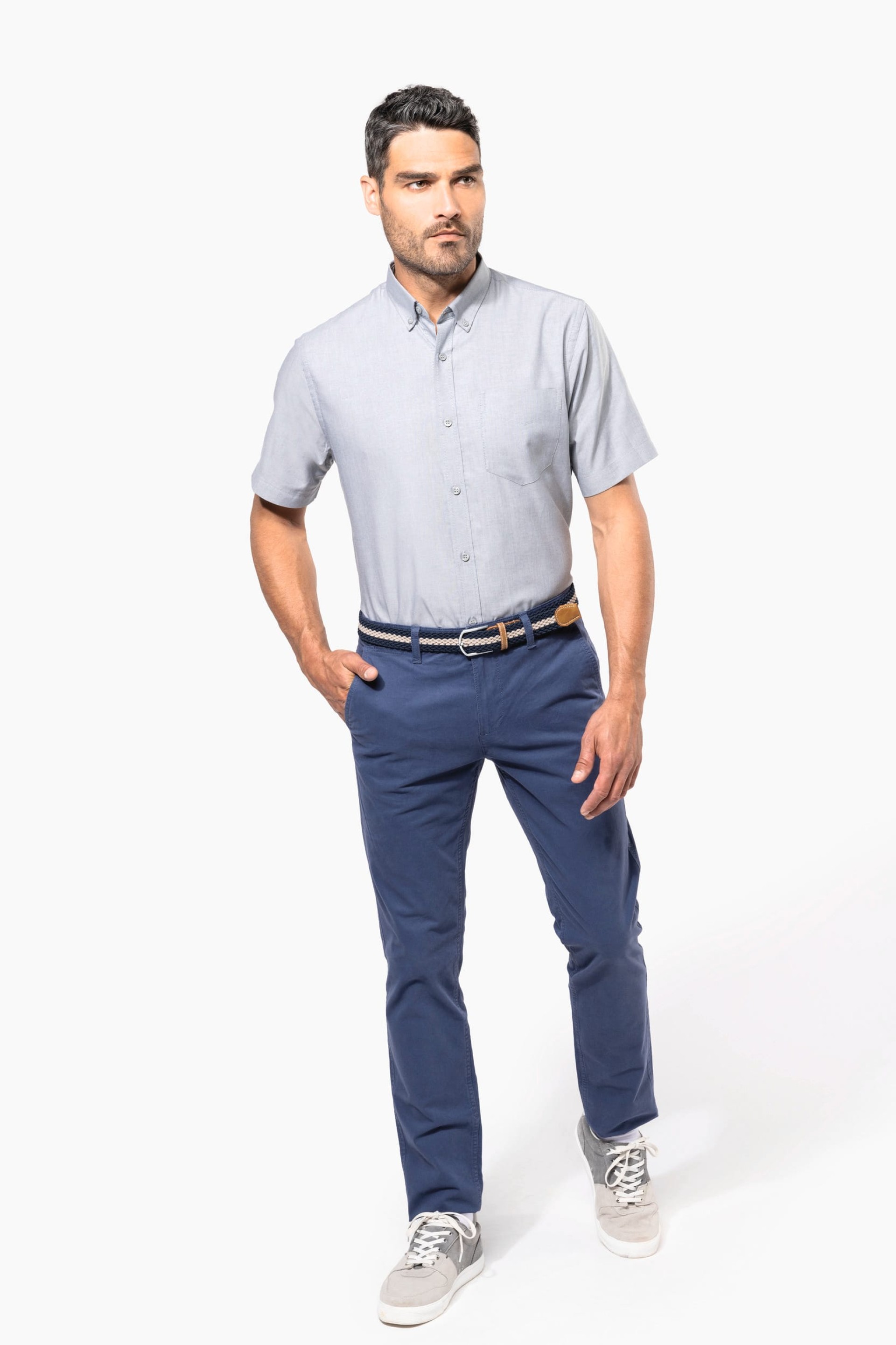 Camisa manga curta em Oxford de tratamento fácil - K535C