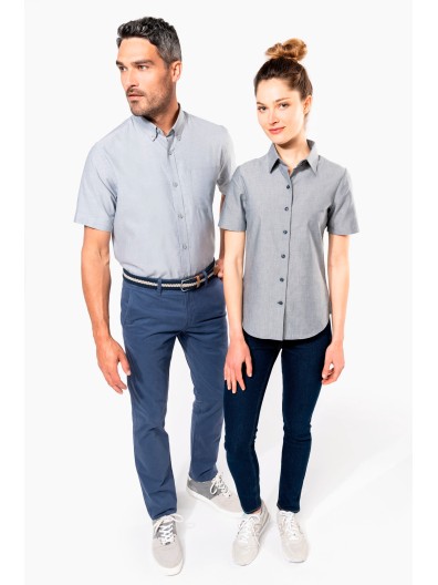Camisa manga curta em Oxford de tratamento f�cil - K535C