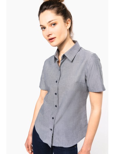 Camisa manga curta em Oxford tratamento f�cil - K536C