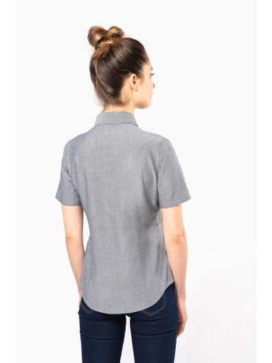 Camisa manga curta em Oxford tratamento f�cil - K536C