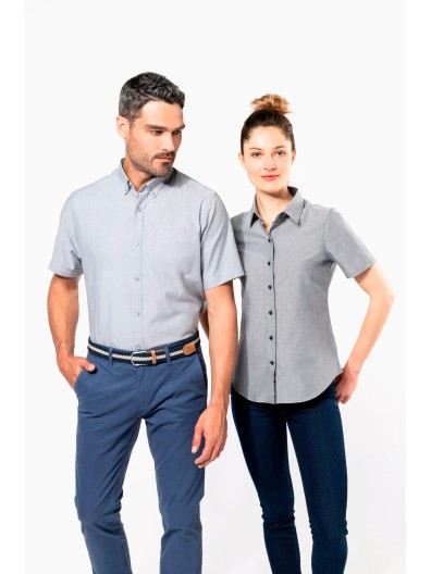 Camisa manga curta em Oxford tratamento f�cil - K536C