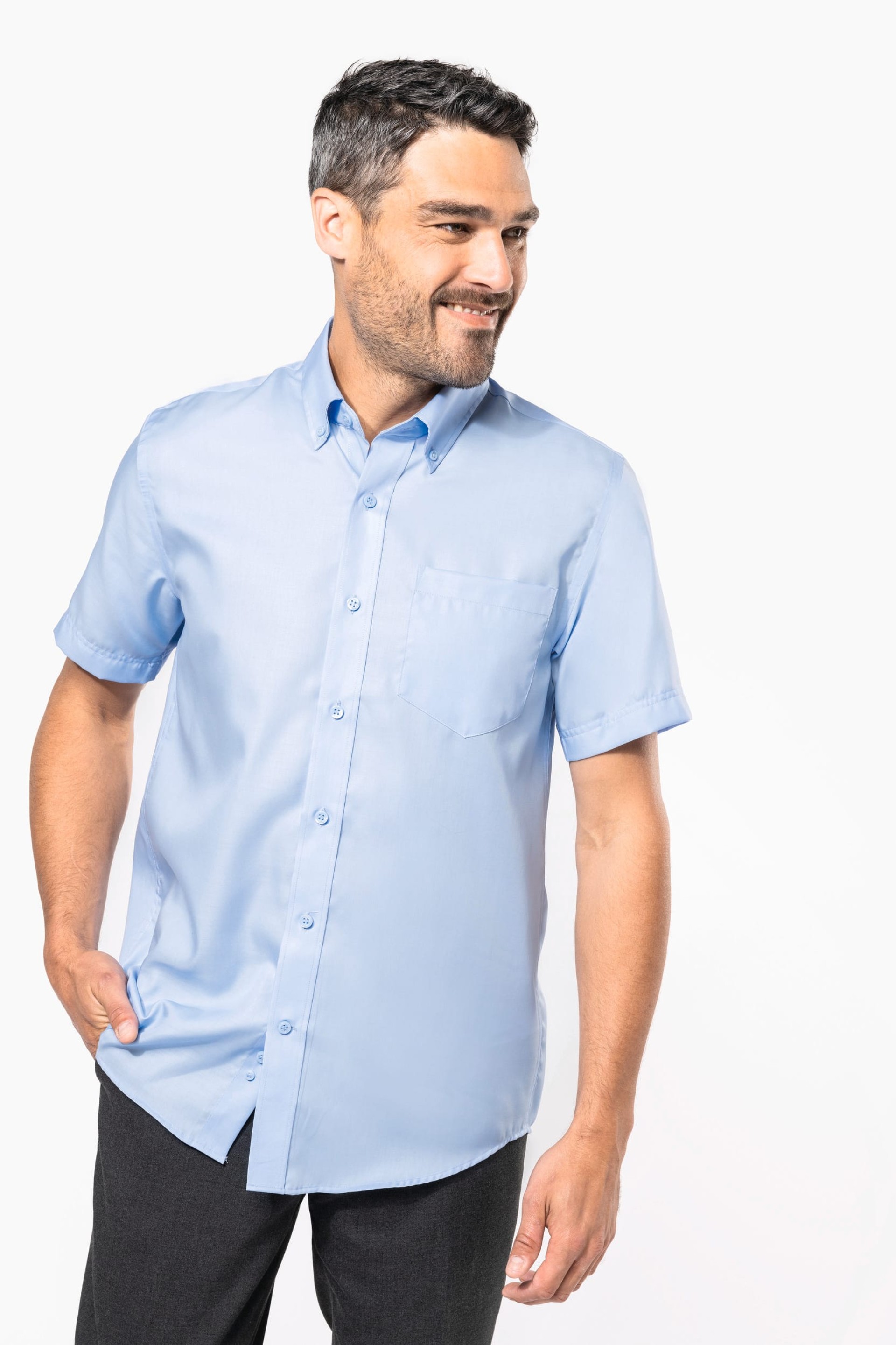 Camisa micro sarja manga curta supreme não precisa passar a ferro - K539C