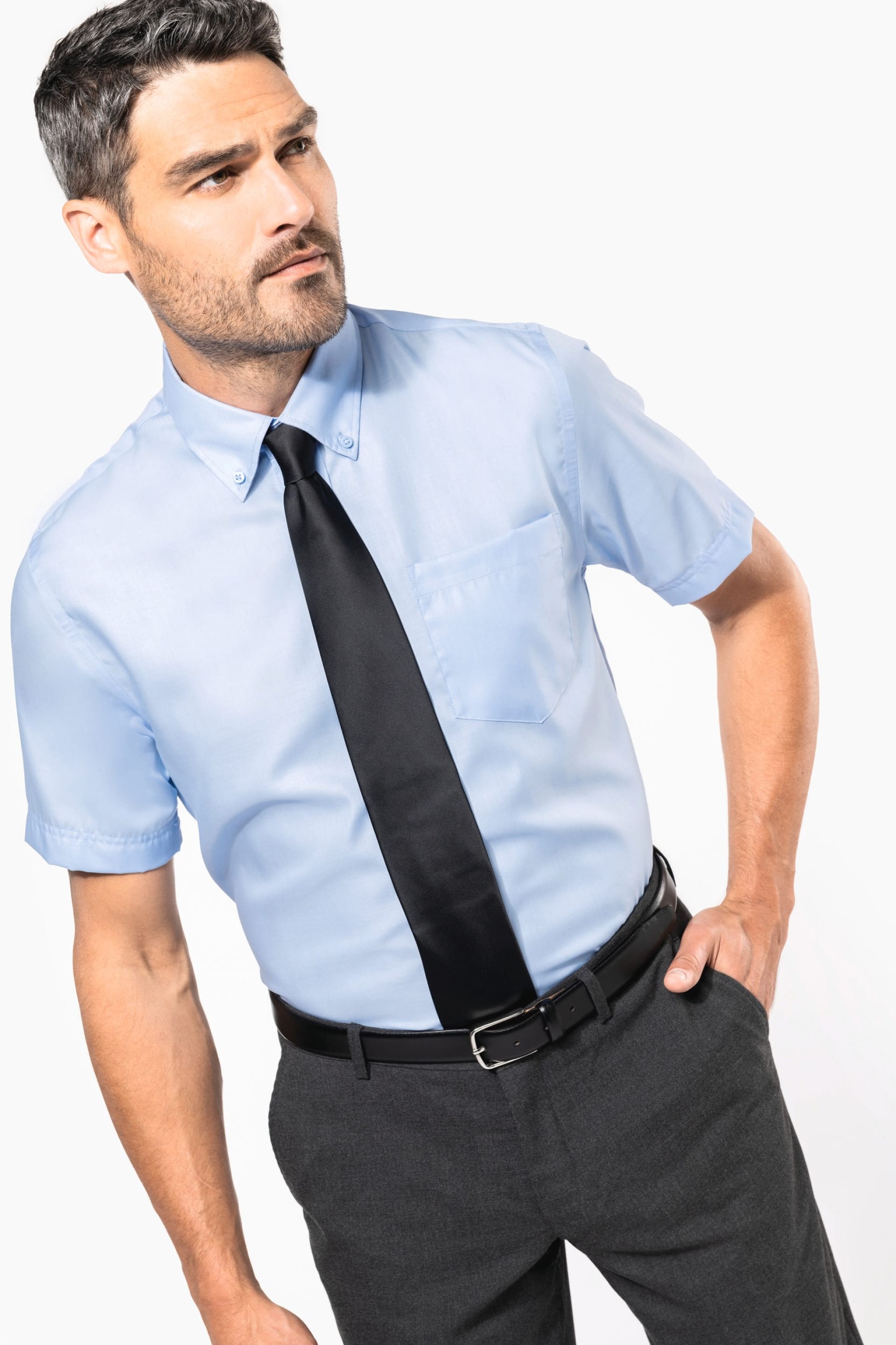 Camisa micro sarja manga curta supreme não precisa passar a ferro - K539C