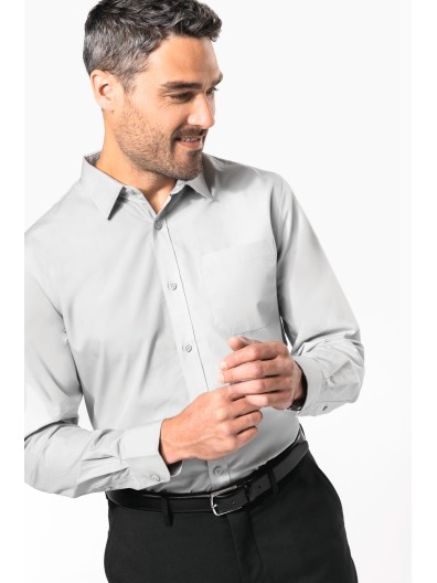 Camisa manga comprida em popeline de tratamento f�cil - K541