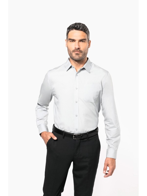 Camisa manga comprida em popeline de tratamento f�cil - K541