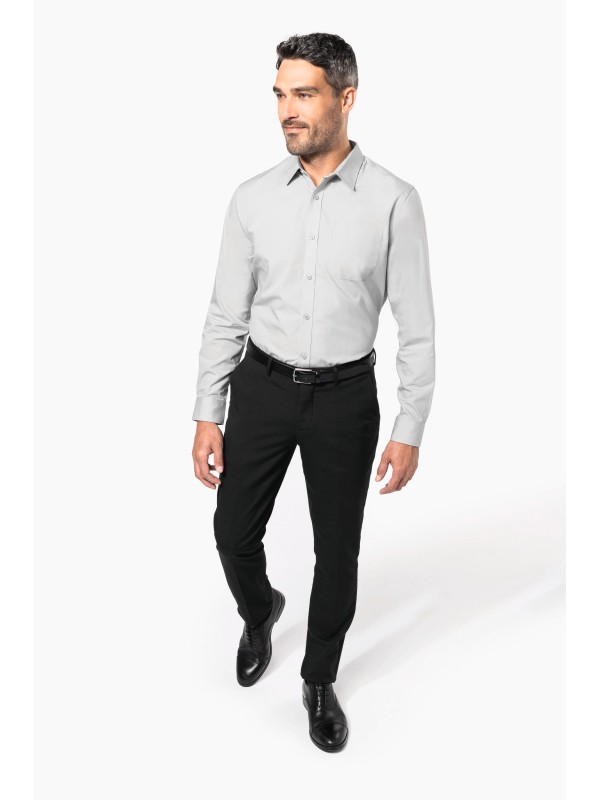 Camisa manga comprida em popeline de tratamento f�cil - K541