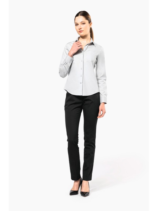 Camisa de manga comprida em popeline tratamento f�cil - K542C