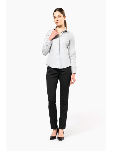 Camisa de manga comprida em popeline tratamento f�cil - K542C