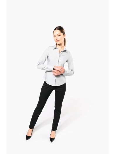 Camisa de manga comprida em popeline tratamento f�cil - K542C